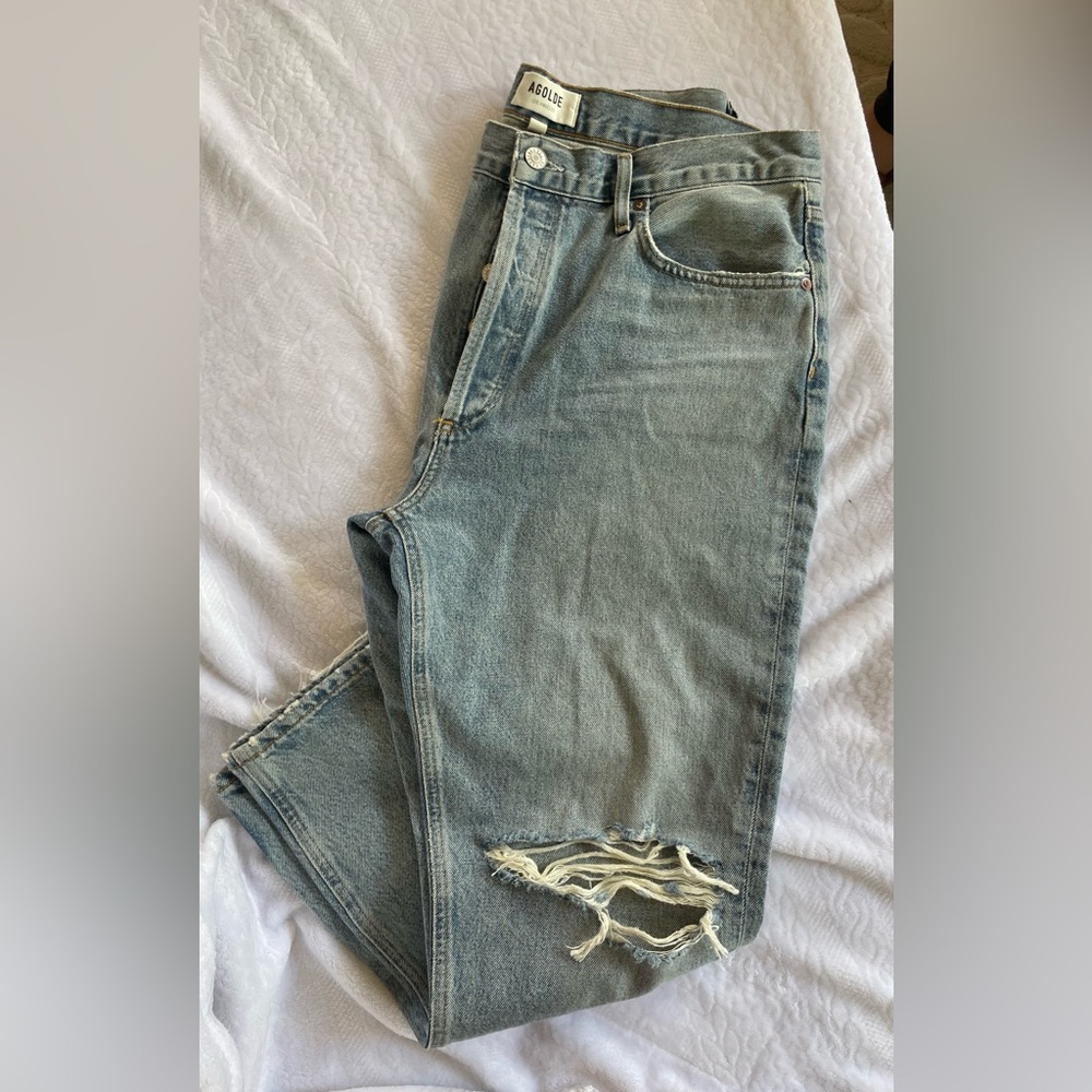 Agolde Riley High Rise Straight Crop - Picture 2 of 6